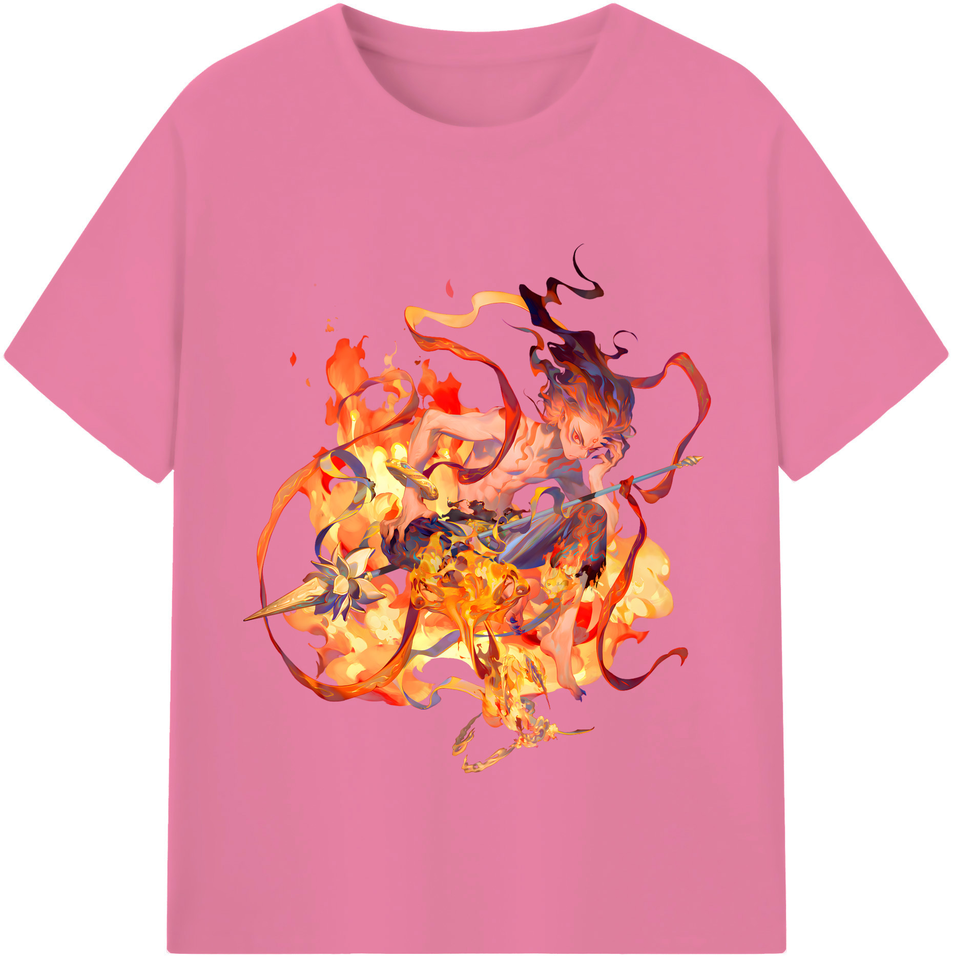 （画像用） Ne Zha 2 ナタ 魔童の大暴れ 綿100％半袖Tシャツ（フロントプリント）